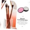 Gogogmee Makeup Brush Cleaning Box with Soap Cleaner and Brush Mat for Women Quick Deep Clean Black Easy Powder and Eyeshadow Removal Beauty view 2