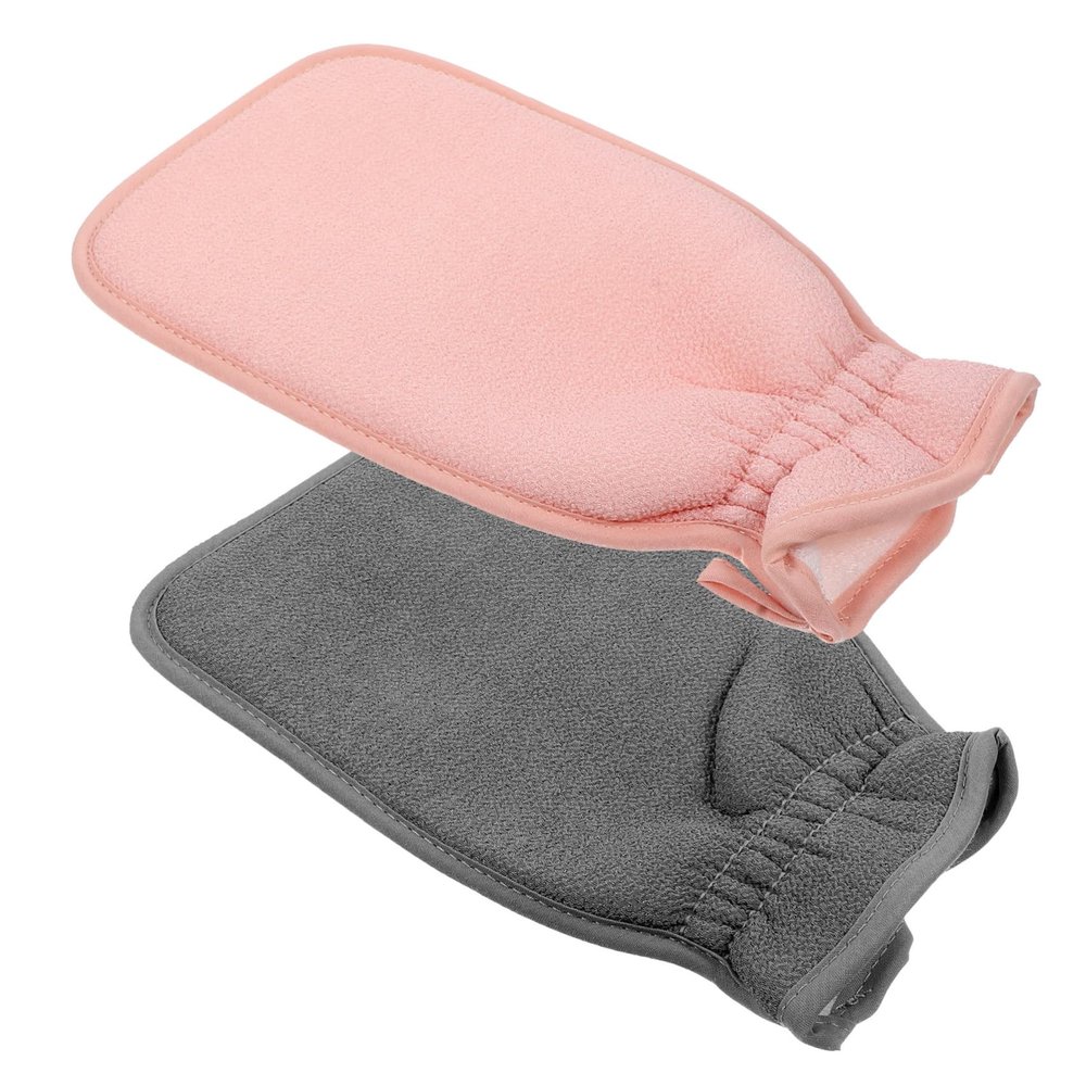 Beatifufu 2pcs Exfoliating Bath Gloves for Adults Dual-texture Shower Mitts Soft Skin-friendly Scrubbers for Gentle Dead Skin Removal and Deep Cleansing Suitable for Men and Women