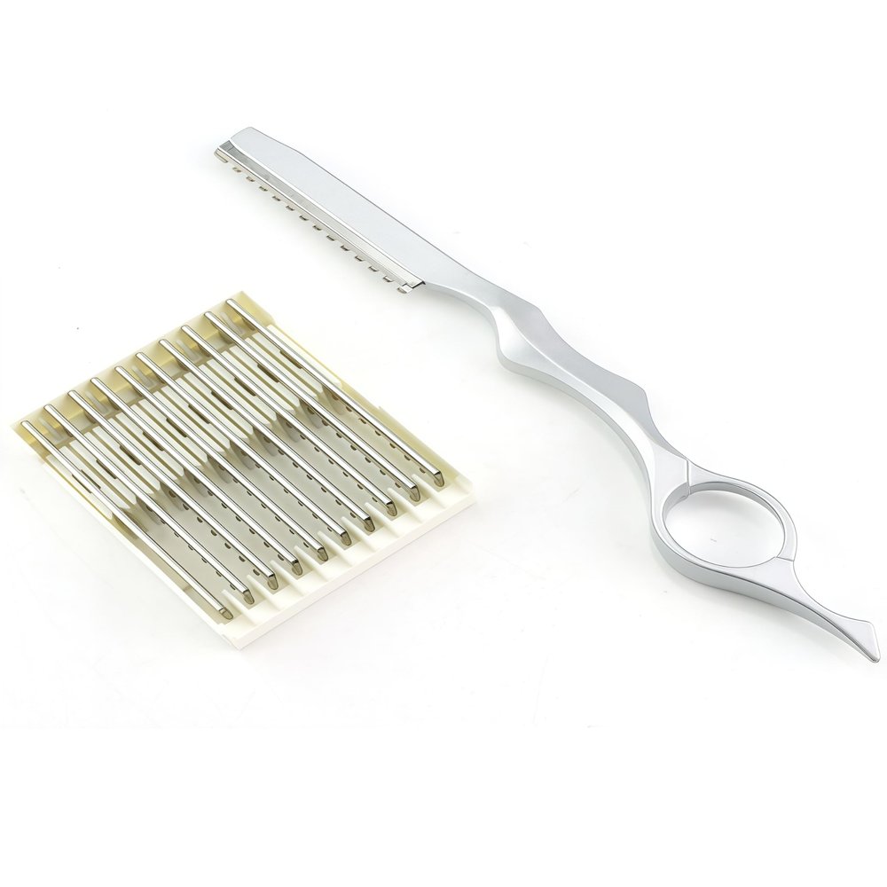 Pavnso Hair Razors, Mental Thinning Styling Razors with 10 PCS Sharp Stainless Steel Blades, Professional Hair Styling Tool for Salon and Home