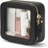 2Pcs Clear Makeup Bag Small Cosmetic Bag for Purse Mini Makeup for Cute Clear Pouch Travel Organizer Case for Toiletry Waterproof Square Pouch Zipper(Single Black) view 1
