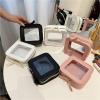 2Pcs Clear Makeup Bag Small Cosmetic Bag for Purse Mini Makeup for Cute Clear Pouch Travel Organizer Case for Toiletry Waterproof Square Pouch Zipper(Single Black) view 2