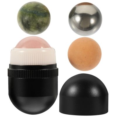 Beatifufu Compact Jade Ball Facial Roller for Eye Neck and Face Massage Portable Beauty Massager to Stimulate Circulation Reduce Wrinkles and Enhance Skincare Absorption