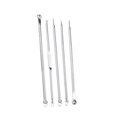 HAKIDZEL Silver Blackhead Extraction Needle with Mirror Facial Cleansing Tool Kit for Pore Care and Blemish Removal with Portable Storage Case