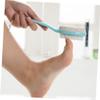 PLAFOPE 3Pcs Multifunctional Pedicure Scrubber Feet Files Callus Removing Tool with Dual-Sided Natural Pumice Stone for Dead Skin Removal Ergonomic Design in Rosy Blue Green view 2