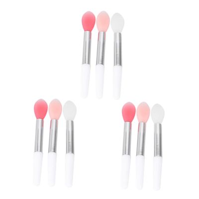 PLAFOPE 9pcs Silicone Lip Brush Portable Cosmetic Lipstick Applicator Soft Head for Smooth Color Application Lightweight Makeup Tool Gift for Women