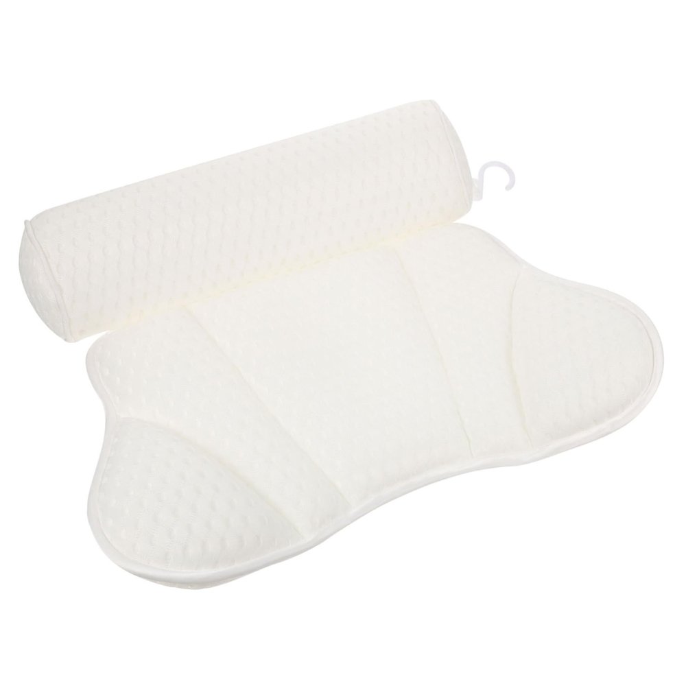 Beatifufu Washable Bathtub Pillow with Strong Suction Cups for Head Neck and Back Support Comfortable Spa Bath Cushion for Tub Relaxation Fit for All and Shapes