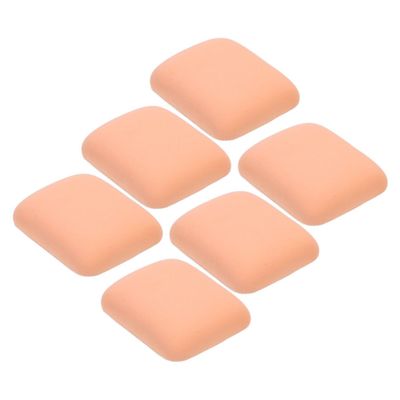 COOLHIYA 6pcs Small Makeup Puff for Foundation and Compact Powder Reusable Dual-use Makeup Sponges for Wet and Dry Application Supple Rectangle Powder Puff for All Skin Types Portable and