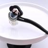 1pcs Rabithenn Black Sandalwood Hairpin with Miao Ethnic Ornaments - Chinese Minority Style Hair Stick, Handcrafted Cultural Hair Accessory for Women (Miao Ethnic Hairpin) view 1