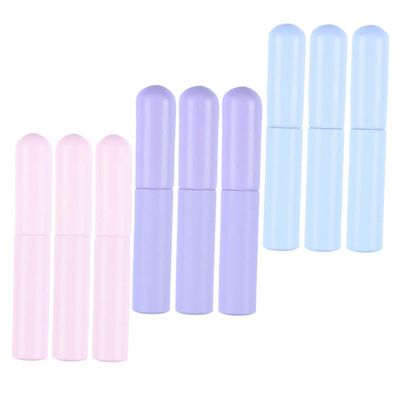 HAKIDZEL 9 Pcs Silicone Lip Brush Set with Caps Soft Round-head Applicators for Lipstick Concealing and Blending Portable Makeup Brushes Go Touch-ups Versatile Lip Makeup Tool
