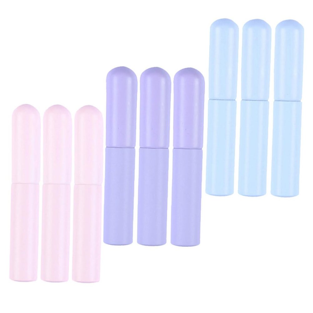 HAKIDZEL 9 Pcs Silicone Lip Brush Set with Caps Soft Round-head Applicators for Lipstick Concealing and Blending Portable Makeup Brushes Go Touch-ups Versatile Lip Makeup Tool