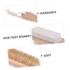 Mikinona 3pcs Dual-Sided Foot Care Brush with Pumice Stone and Bristles Wooden Handle Exfoliator for Hard Skin Removal Gentle Callus Remover Foot File for Shower and Pedicure Use view 3
