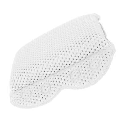 LIFKOME PVC Foam Bathtub Pillow with Suction Cups Soft Neck and Back Support Cushion for Bath Tub Compact Non-Slip Bathroom Spa Accessory Comfortable White Headrest for Relaxing Soaking