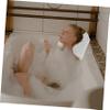 LIFKOME PVC Foam Bathtub Pillow with Suction Cups Soft Neck and Back Support Cushion for Bath Tub Compact Non-Slip Bathroom Spa Accessory Comfortable White Headrest for Relaxing Soaking view 4