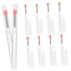 HAKIDZEL 10pcs Portable Silicone Lip Brush Kit with Lids Mini Reusable Lipstick and Lip Gloss Applicators for Gentle Blending Easy to Clean Travel-friendly Makeup Brushes for Balm and Scrub view 1
