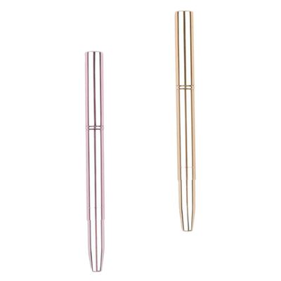 LALADEFIEE 2pcs Retractable Lip Brush with Protective Cover Flexible Synthetic Hair Lipstick Applicators for Smooth Color Application Professional Beauty Salon and Home Use Rose Gold
