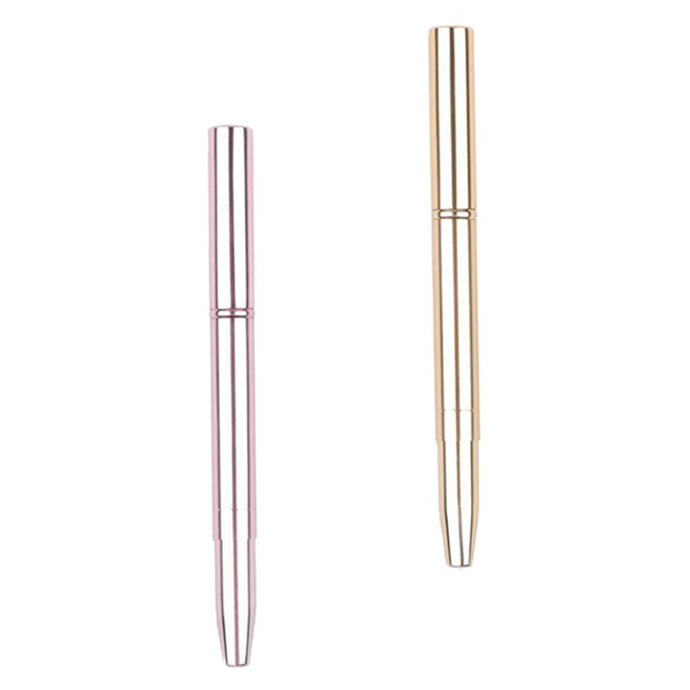 LALADEFIEE 2pcs Retractable Lip Brush with Protective Cover Flexible Synthetic Hair Lipstick Applicators for Smooth Color Application Professional Beauty Salon and Home Use Rose Gold