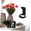 ETHZZLE Razor Stand and Shaving Brush Holder for Men Stable Base Razor Storage Organizer for Bathroom Portable Black Plastic Shaving Brush Display Stand for Home Salon Hotel Use view 3