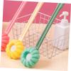 BCOATH 2pcs Long Handle Body Scrubber Shower Brush for Back Cleaning and Massaging Soft Silicone Bristle Bath Brush in Yellow and Green for Gentle Full Body Use view 2