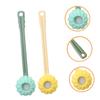 BCOATH 2pcs Long Handle Body Scrubber Shower Brush for Back Cleaning and Massaging Soft Silicone Bristle Bath Brush in Yellow and Green for Gentle Full Body Use view 4