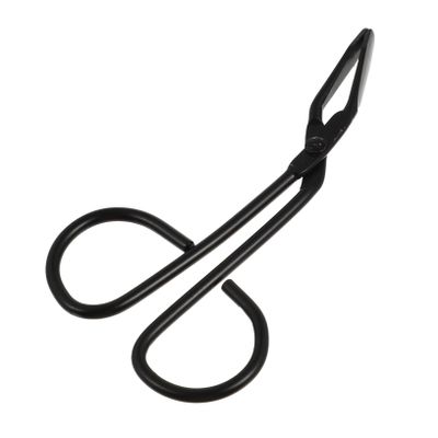 COOLHIYA Stainless Steel Eyebrow Tweezers with Slanted Tip and Scissors Handle Hair Tweezers for Men and Women Precise Facial Hair Removal Device in Black