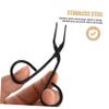 COOLHIYA Stainless Steel Eyebrow Tweezers with Slanted Tip and Scissors Handle Hair Tweezers for Men and Women Precise Facial Hair Removal Device in Black view 2