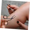 COOLHIYA Stainless Steel Eyebrow Tweezers with Slanted Tip and Scissors Handle Hair Tweezers for Men and Women Precise Facial Hair Removal Device in Black view 3