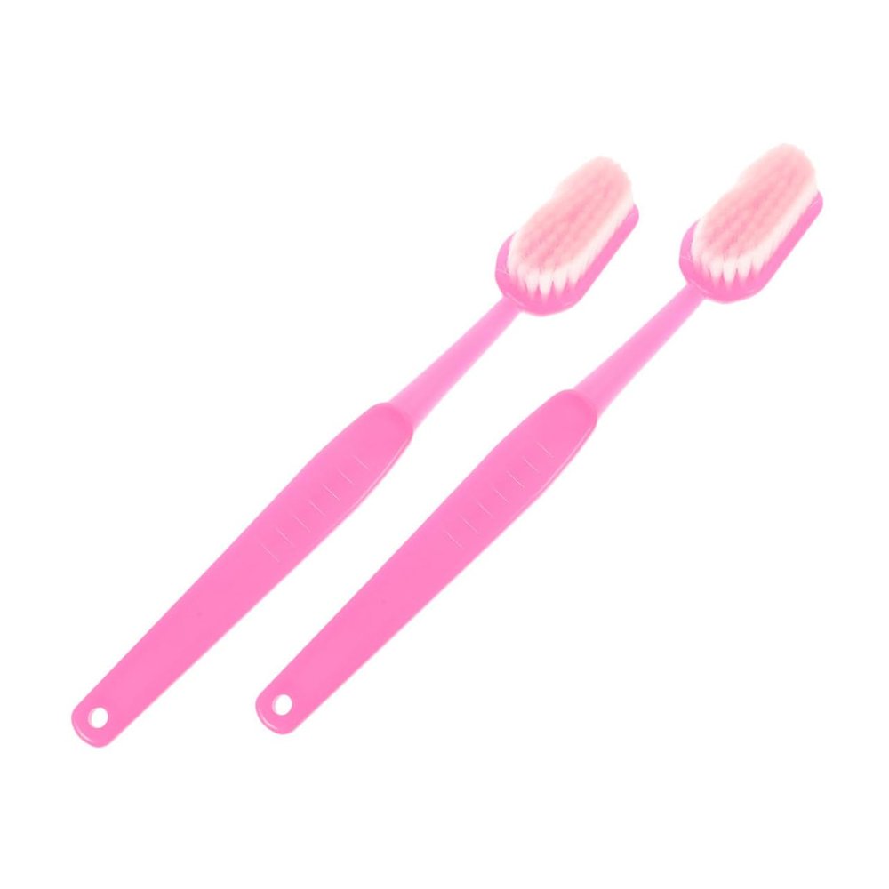 Anneome 2pcs Large Soft Bristle Body Scrubber with Handle Versatile Back Scrubber for Bathing and Exfoliating Ergonomic Shower Brush for Wet and Dry Use Extended Handle for Neck and