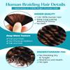 100g 3 Bundles/Pack Human Braiding Hair for Boho Braids Curly Boho Hair for Braiding Knotless 12A Deep Wave Bulk Bohemian Color P1B/30 20 Inch Ombre Brown view 4