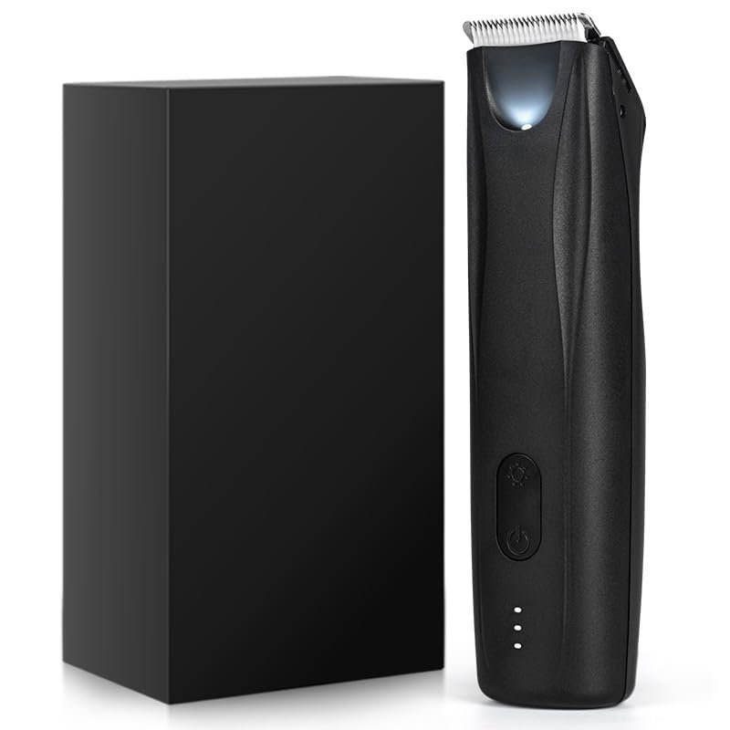 Zursuny Electric Body Hair Trimmer - IPX7 Waterproof Ball Trimmer for Men with LED Light, Electric Foil Shaver for Face, Groin,Arm,Back,Legs & Chest, USB-C Rechargeable,Gifts for Him Dad