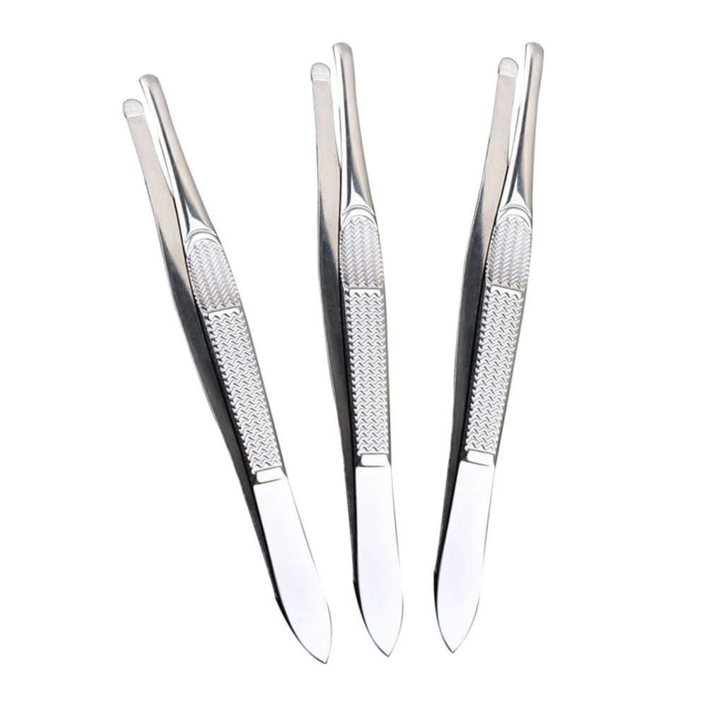 Beatifufu 3pcs Precision Stainless Steel Tweezers for Facial Hair with Storage Cases Ergonomic Grip Eyebrow Grooming and Eyelash Applicator Tool for Women and Teens