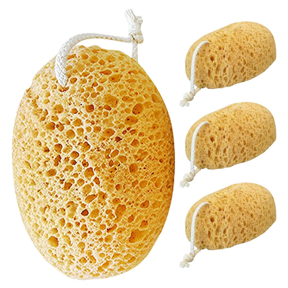 NinthAvenue Basics 4pcs Foams Shower Sponge: Body Scrubber for Exfoliating and Cleansing - Soft Reusable Honeycomb Bath Sponge - Bath Cleaning Tool for Women and Men