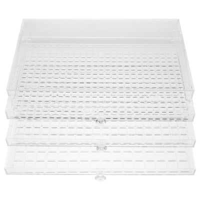 Acrylic Nail Charms Box: 3-layer Compartment Storage Box Drawer Type Transparent Organizer for Crafts Art Supply Painting Nail Tip Bead