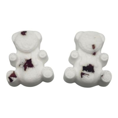 Bath Bombs- 2 Teddy Bear Shapes with Rose Flowers