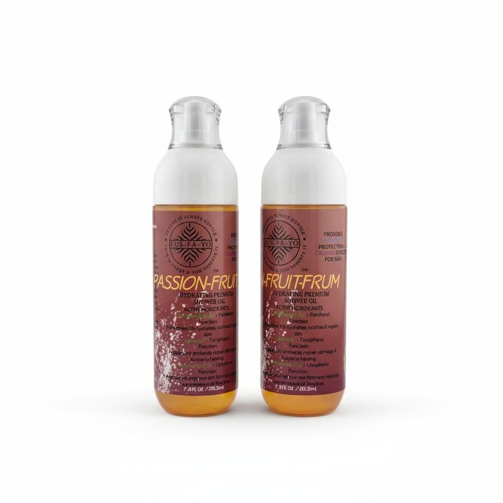 FUS-F-YO Shower oil -Passion-fruit Rum 7.21.oz (All natural infuse with Coenzyme Q10, D-Panthenol, & Vitamin E)