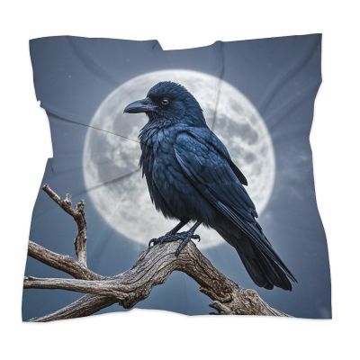 AWUCDIMFWX Bandana Headband Silk Hair Scarf Headwear Night Crow Bandanas Square Handkerchiefs for Men Women Face Mask