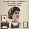 100% Mulberry Silk Bonnet for Sleeping Women Long Hair -Double Layer Sleep Cap -Silk Sleep Bonnet with Elastic Stay On Head (Chocolate, Large) view 3