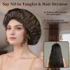 100% Mulberry Silk Bonnet for Sleeping Women Long Hair -Double Layer Sleep Cap -Silk Sleep Bonnet with Elastic Stay On Head (Chocolate, Large) view 4