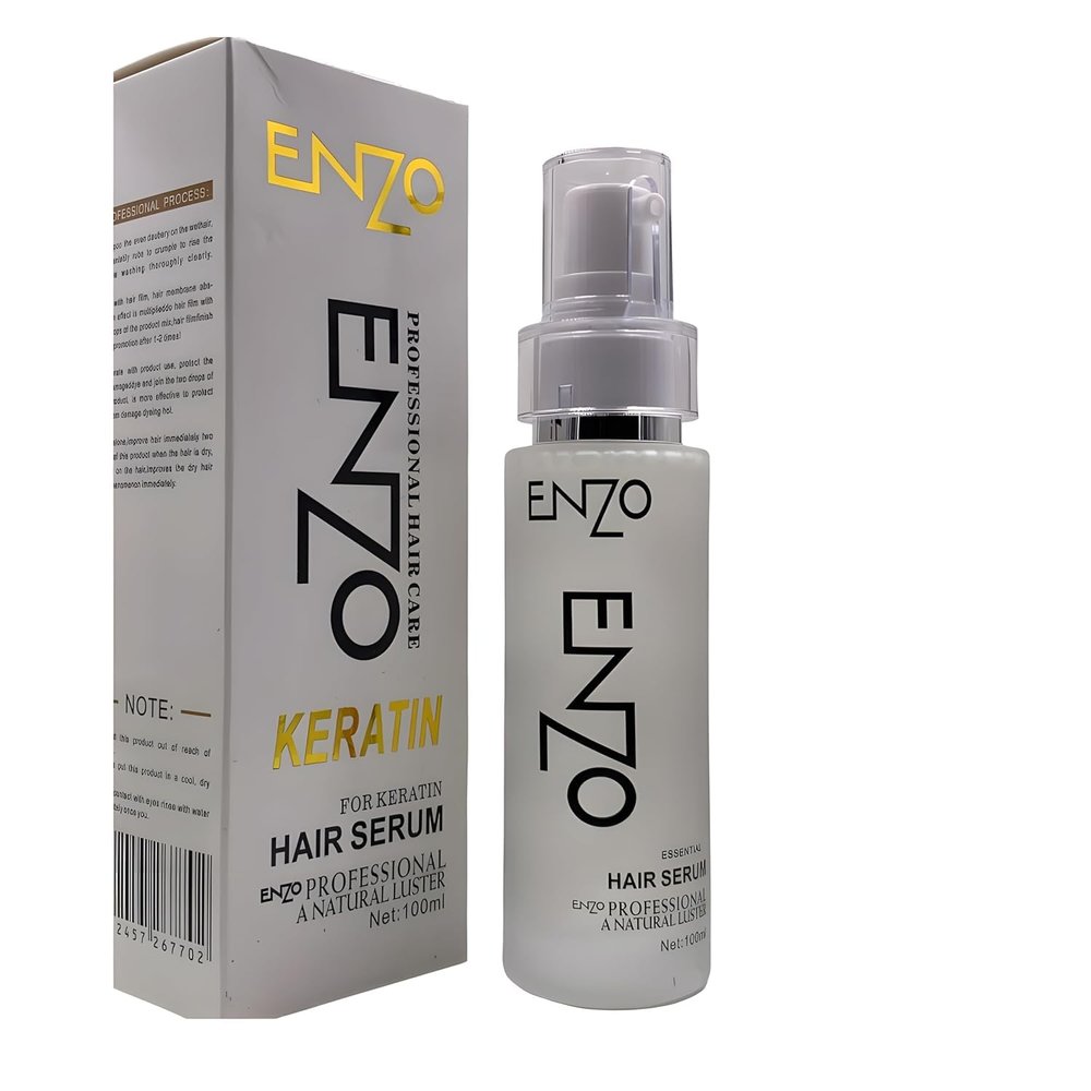 En.zo Professional Keratin Hair Serum, Natural Luster Treatment for Dry Damaged Hair, 100ml