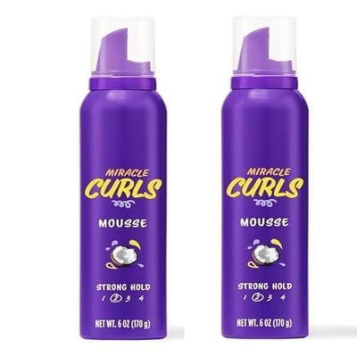 Curls Styling Mousse for Curly Hair, Unisex 6.0 fl oz (2 Pack)
