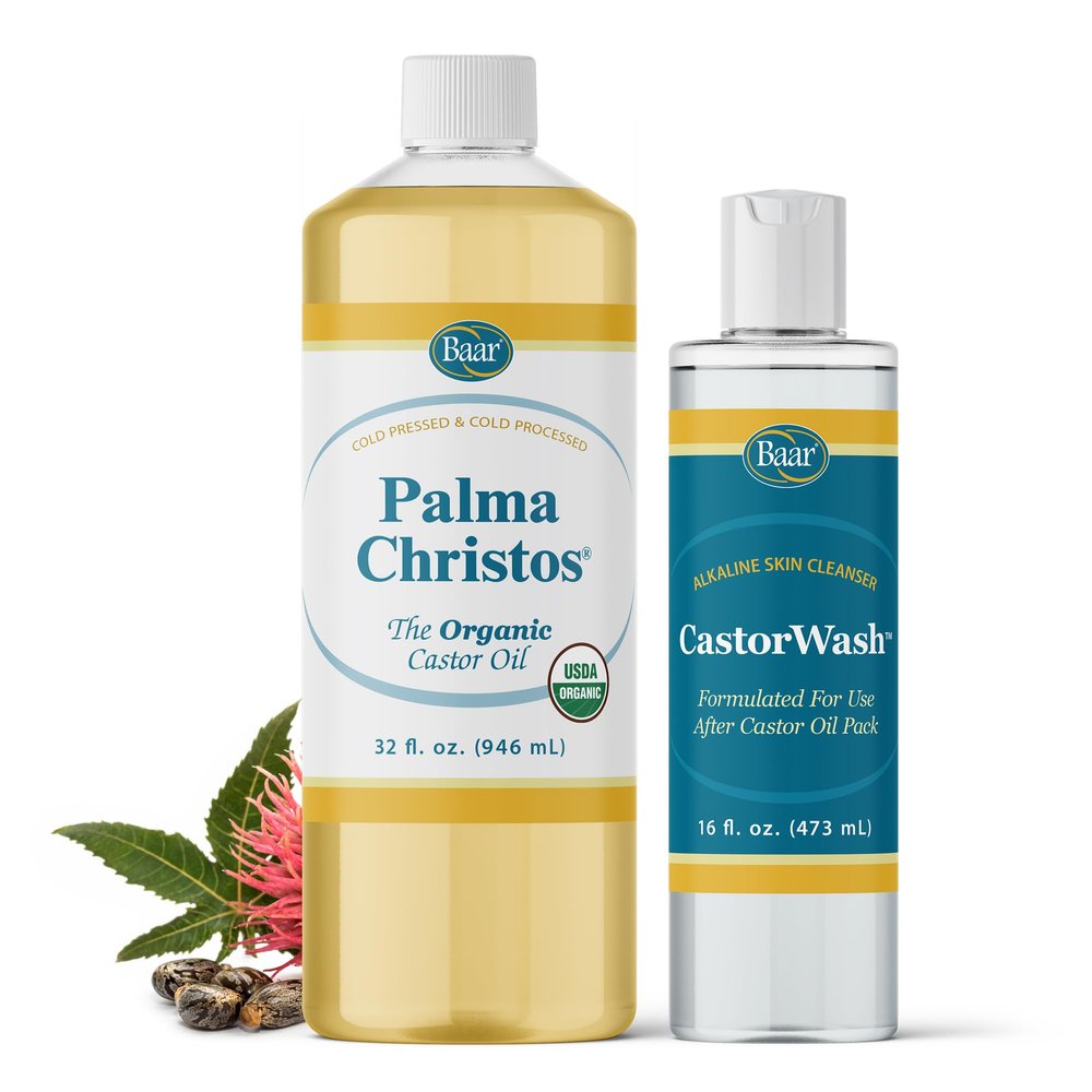 Baar Organic Castor Oil 32 oz & Castor Wash 16 oz Bundle