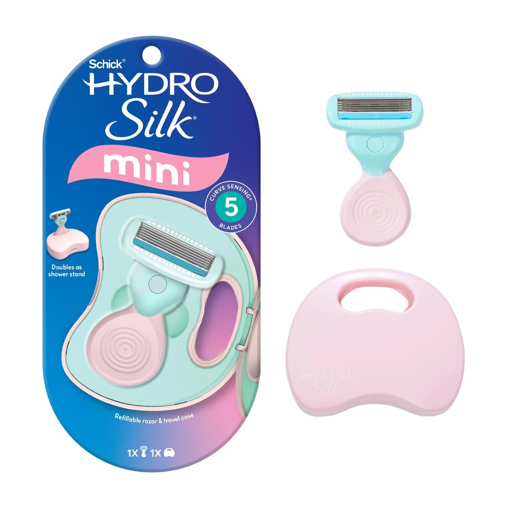 Schick Hydro Silk Mini 5 Blade Razor for Women, 1 Handle, 1 Refill & 1 Case