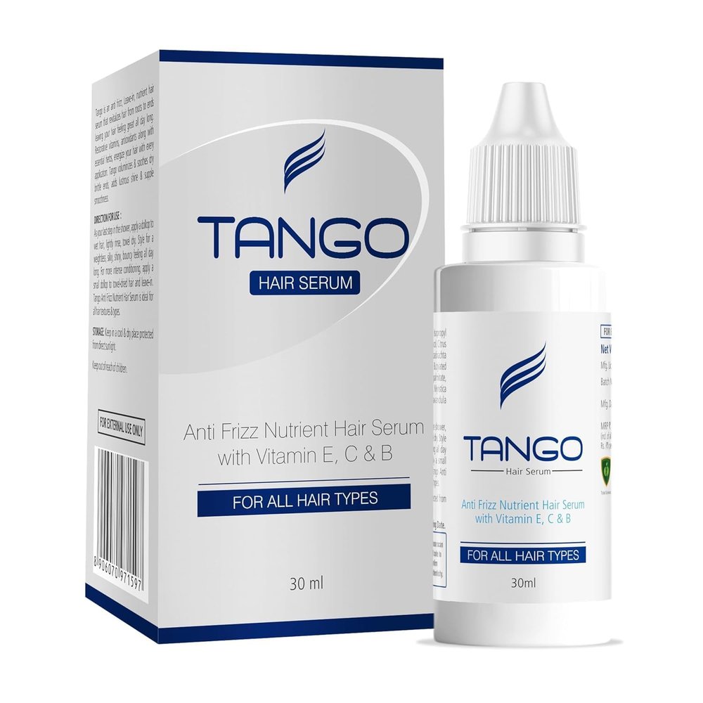 Tango Anti-Frizz Hair Serum 30 ml| Dermatologist Prescribed Leave-In Nutrient Serum with Vitamin ACE for Ultimate Shine Frizz Control Detangle & Damaged Hair