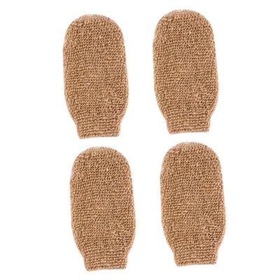 COOLHIYA 4Pcs Jute Exfoliating Gloves Bath Mitts for Shower Body Scrub Deep Clean Remove Dead Skin Comfortable Foaming Wash Gloves for Women and Men