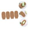 COOLHIYA 4Pcs Jute Exfoliating Gloves Bath Mitts for Shower Body Scrub Deep Clean Remove Dead Skin Comfortable Foaming Wash Gloves for Women and Men view 3