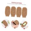 COOLHIYA 4Pcs Jute Exfoliating Gloves Bath Mitts for Shower Body Scrub Deep Clean Remove Dead Skin Comfortable Foaming Wash Gloves for Women and Men view 4