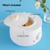 Reusable Non-Stick Silicone Wax Collars + Can + Lid for Wax Pot  Fits All 14-16 oz Wax Cans & Warmers  Wax Warmer Collars for Easy, Mess-Free Cleaning, 3-Piece Set (Collar + Can + Lid, White) view 2