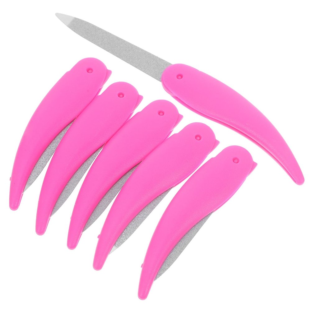 COOLHIYA 6Pcs Foldable Nail Files for Women Compact Double-Sided Buffers and Polishing Strips Portable Manicure Kit for Natural and Artificial Nails