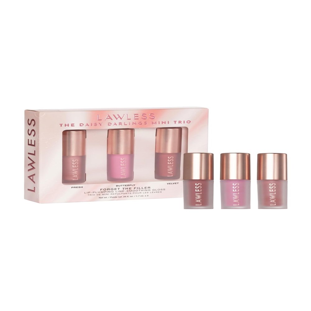 Lawless The Daisy Darlings Mini Trio Forget The Filler Lip Plumping Line Smoothing Gloss Set 3 x 0.05 fl. oz Shades: Presh, Butterfly, Velvet