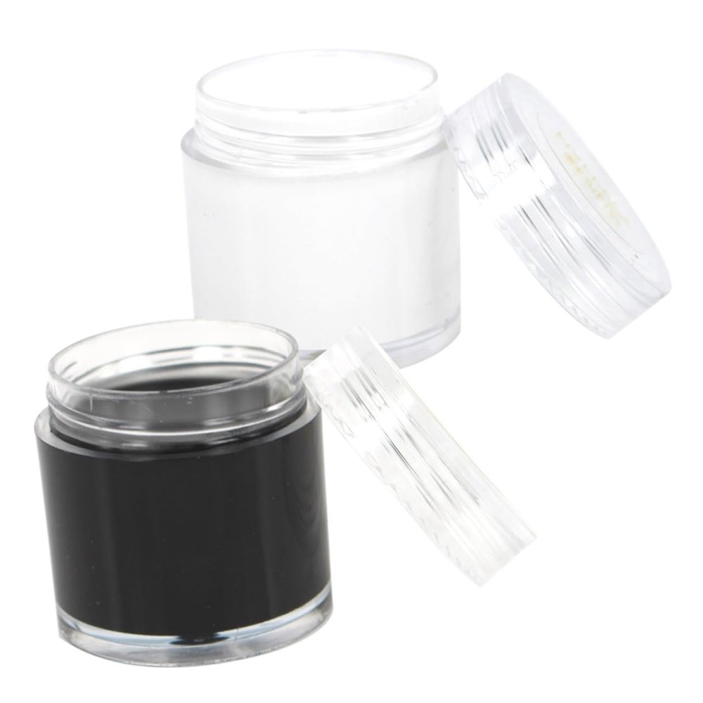 COOLHIYA 2pcs Black White Face Body Paint Kit Each Safe Non-toxic Makeup for Halloween Festival Cosplay Party Use Easy to Clean White Face Paint Body Painting Supplies