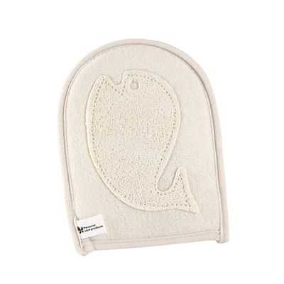 Beatifufu Natural Loofah Bath Glove Exfoliating Scrub Mitt with Thumb for Body Shower Sauna Stretchy Universal Fits Easy to Clean and Quick-dry Hook Design for Men Women